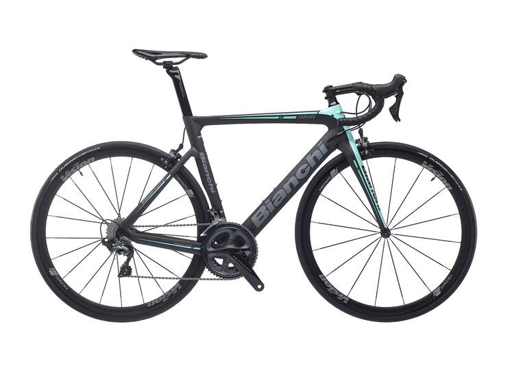Bianchi Aria - Shimano Ultegra 11sp Compact - 2019 53 A1 - Black / Silver Chrome Full Glossy