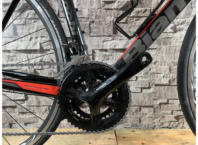 Bianchi Via Nirone 7 - Shimano 105 11sp Compact - 2019 55 Black / Red-graphite Full Glossy