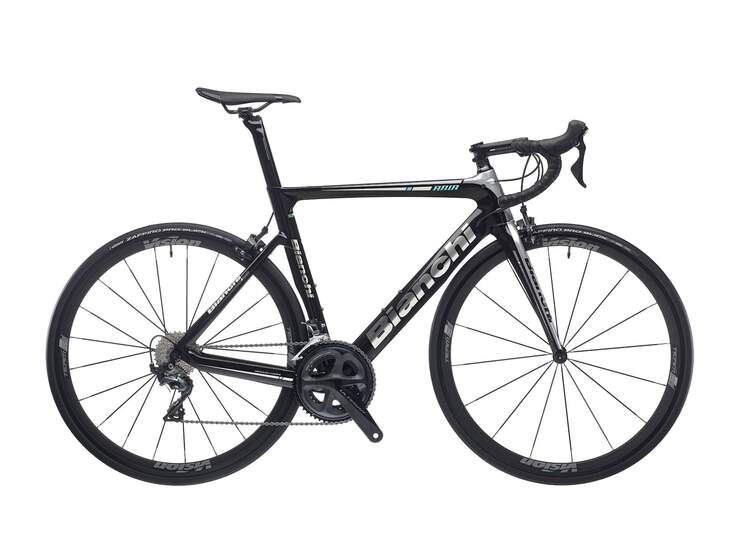 Bianchi Aria - Shimano Ultegra 11sp Compact - 2020 A1 - black/silver chrome full glossy 44
