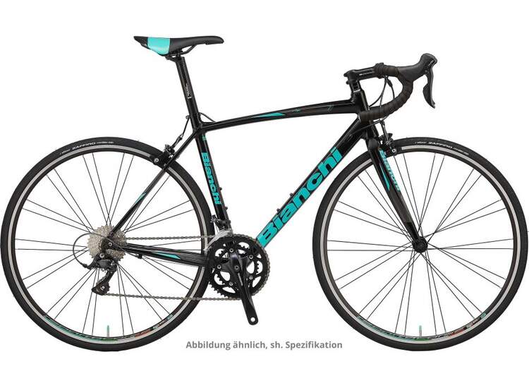 V�lo Route Bianchi Via Nirone 7 - Shimano 105 11sp Compact - 2020 5f Noire / Ck16 Full Glossy 44