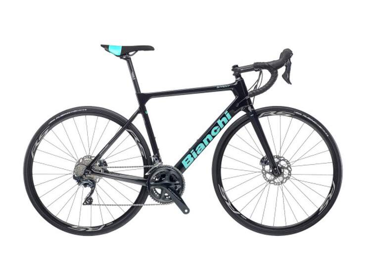 Bianchi Road Bike Sprint Disc - Ultegra 11sp Compact - Model 2020 1d Ck16 / Black Full Glossy 59
