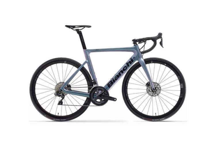 Bianchi Road Bike Aria Aero Disc- Ultegra 11sp Compact 50/34 - Racing 818 Db - 2021 5k - Ck16 / Black Full Glossy 44