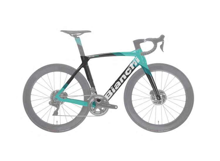 Bianchi OLTRE XR.4 CV DISC - FRAMESET - handlebar alloy ACR separate - 2023 XC: Graphite Race/CK16 shade+ White Logo Full Glossy 53