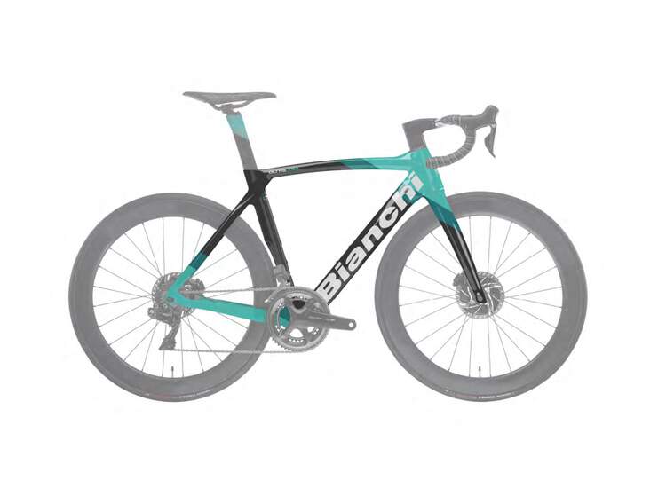 Bianchi OLTRE XR.4 CV DISC - FRAMESET - handlebar alloy ACR separate - 2023 XC: Graphite Race/CK16 shade+ White Logo Full Glossy 61