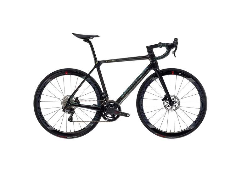 Bianchi Road Bike SPECIALISSIMA DISC Campagnolo Super Record EPS 12sp - 2023 SB: Black Carbon UD/Mermaid Scale Full Glossy 53