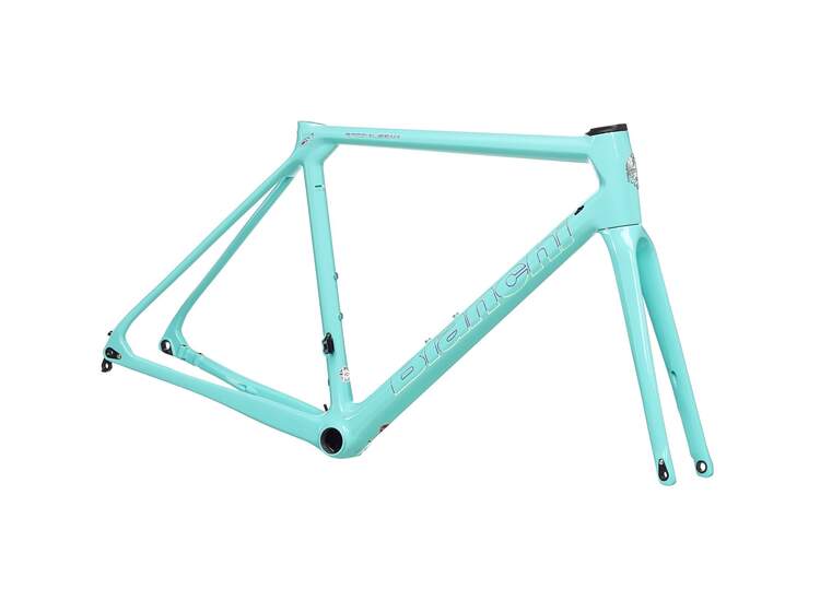Bianchi SPECIALISSIMA DISC FRAMESET - 2023 SC: CK16/Mermaid Scale Full Glossy 61