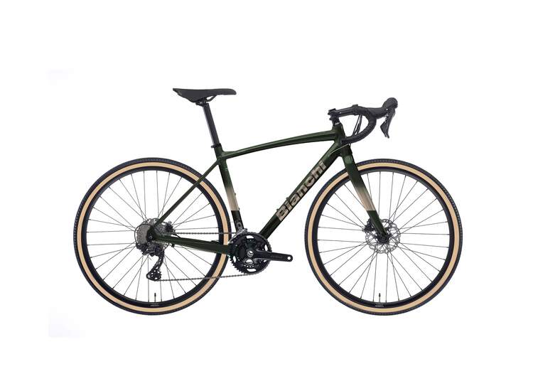 Bianchi NIRONE ALLROAD DISC Shimano GRX 400 10sp - 35mm tyre - 2023 GV: Green Forest/Bronze Mirror Full Glossy 53
