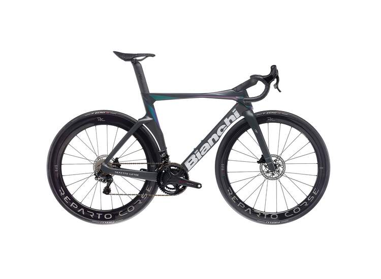 V�lo Route Bianchi OLTRE RC Super Record EPS 12sp Compact Disc brake - 2023 XA: Graphite-carbon | Blue/violet-alu silver full matt 55