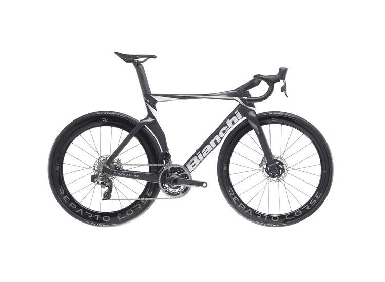 Bianchi Road Bike OLTRE RC Sram Red eTap AXS disc 12sp - 2023 XY: Graphite-carbon | White-alu silver full matt 53