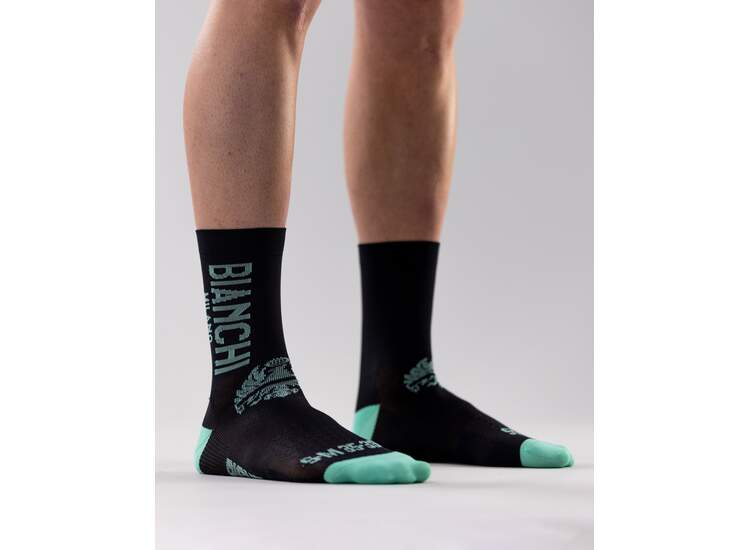 Bianchi Milano High Sock Black Celeste
